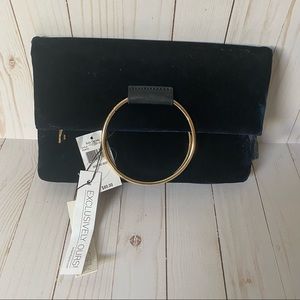 Sole society velvet clutch